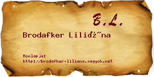 Brodafker Liliána névjegykártya